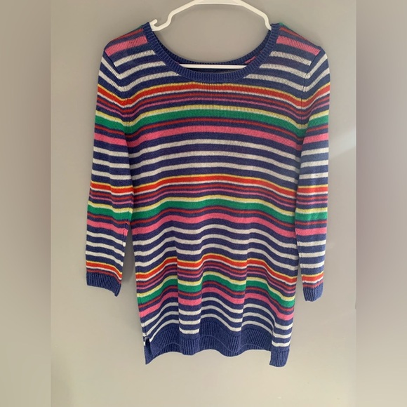 Talbots Womens Multicolored Striped Linen Pullover Long Sleeve Crew Sweater MP - Picture 5 of 7